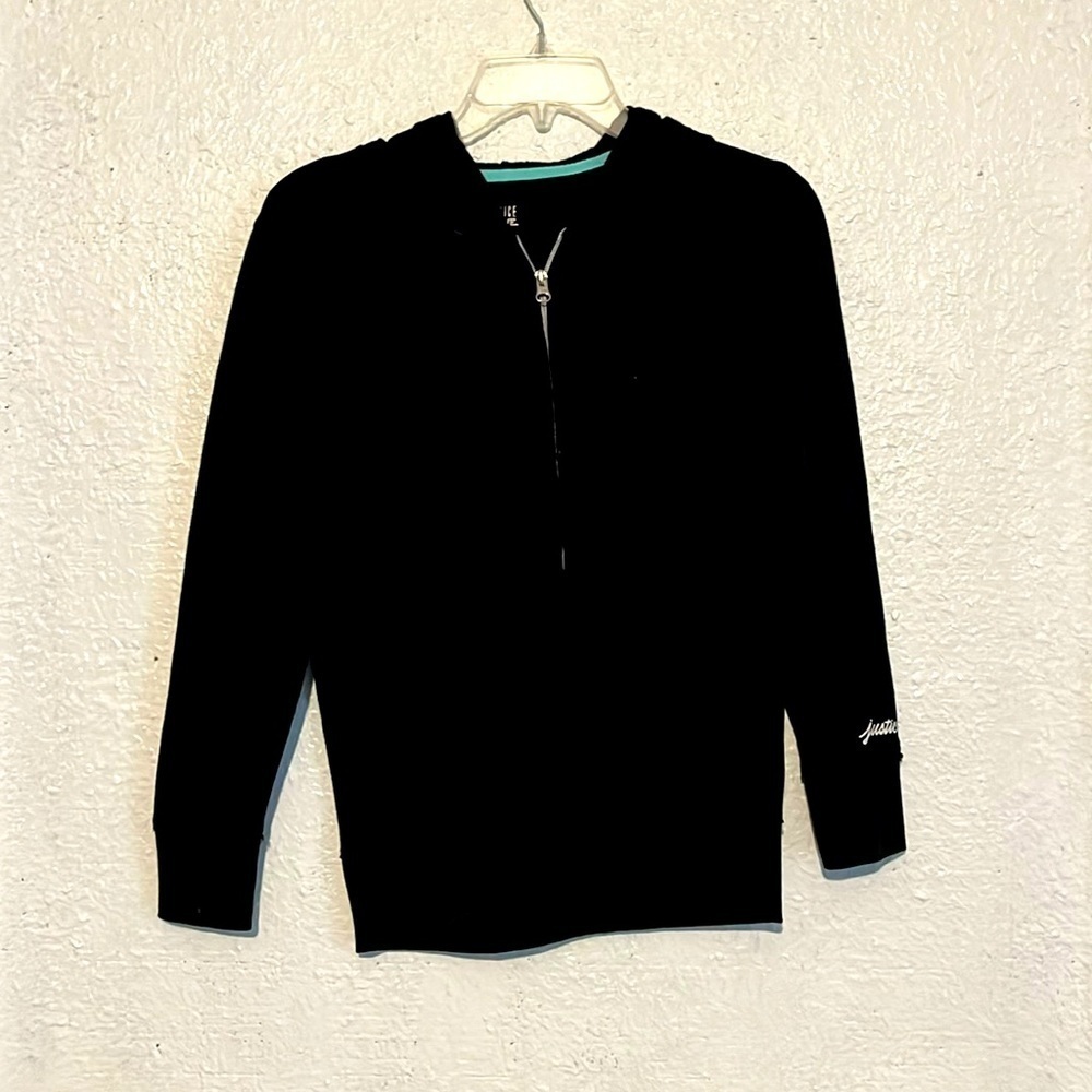 Justice black zip up a hoodie size 12 juniors
